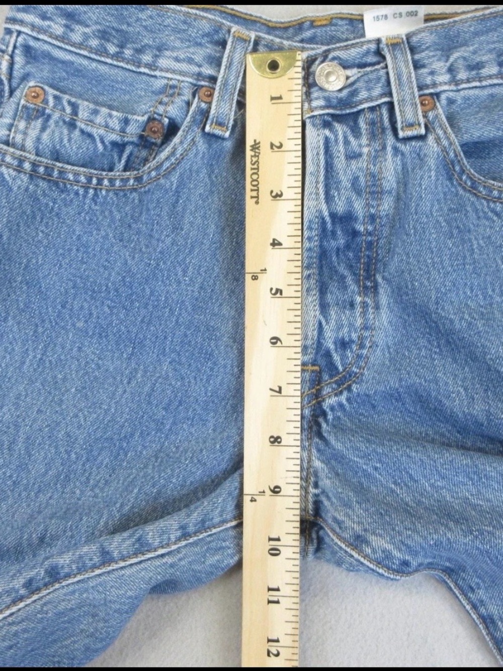 Levi's 501 Jeans Mens 28x30 (Actual 27x28) Blue Vintage Button Fly Straight Leg - Picture 6 of 6